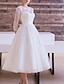 billige Brudekjoler-brudedusj vintage 1940-/1950-tallet enkle brudekjoler brudekjoler a-line scoop-hals halverme knelengde brudekjoler i tyll med broderi 2024
