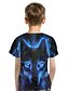 tanie Topy-Dzieci Brzdąc Dla chłopców Podkoszulek T-shirt Krótki rękaw Wilk Nadruk 3D Zwierzę Nadruk Niebieski Dzieci Najfatalniejszy Lato Aktywny Podstawowy