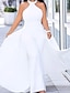 cheap Prom Dresses-Jumpsuits Prom Dresses Plus Size Dress Wedding Guest Engagement Floor Length Sleeveless Halter Neck Chiffon with Sleek 2024