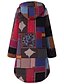 cheap Women&#039;s Coats &amp; Trench Coats-Women&#039;s Parka Daily Fall Winter Long Coat Regular Fit Casual Jacket Long Sleeve Geometric Print Green Red / Plus Size