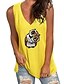 cheap Tank Tops &amp; Camis-Women&#039;s T shirt Tee Tank Top Vest Black White Yellow Animal Sleeveless Daily V Neck Regular Fit