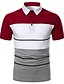 baratos Pólos para Homem-Homens Diário Camisa de golfe Camisa de tênis Bloco de cor Patchwork Manga Curta Blusas Básico Preto Vermelho / Trabalho