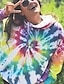 cheap Women&#039;s Hoodies &amp; Sweatshirts-Women&#039;s Hoodie Pullover Tie Dye Basic Oversized Hoodies Sweatshirts  Loose Yellow Rainbow
