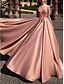 cheap Prom Dresses-Ball Gown Beautiful Back Engagement Prom Dress Illusion Neck Sleeveless Court Train Polyester with Appliques 2022