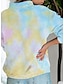 cheap Women&#039;s Hoodies &amp; Sweatshirts-Women&#039;s Hoodie Pullover Tie Dye Quarter Zip Casual Hoodies Sweatshirts  Loose Oversized Blue Blushing Pink Light Blue