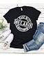 cheap Women&#039;s T-shirts-Women&#039;s T shirt Tee Black White Yellow Graphic Letter Print Short Sleeve Daily Weekend Basic Round Neck 100% Cotton Slim Summer All Seasons