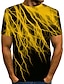 preiswerte Geometrical-Lightning Strikes Herren-T-Shirt mit Grafik, abstrakt, Rundhalsausschnitt, grün, lila, gelb, weiß, täglich, kurzärmelig, bedruckt, Kleidung, Bekleidung, Basic, übertriebenes T-Shirt, lässig, blaue