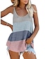 cheap Basic Women&#039;s Tops-Women&#039;s Camisole Tank Top White Pink Blue Color Block Sleeveless Causal Holiday Basic Vacation U Neck Regular Cotton S