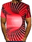 billige Geometrisk-Herre T skjorte Grafisk 3D Print 3D Rund hals Gul Rosa Rød Blå Lilla 3D-utskrift Store størrelser Daglig Kortermet Klær Grunnleggende