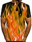 billige Geometrisk-Herre Skjorte T skjorte Grafisk Flamme Rund hals Blå Lilla Oransje Grønn Daglig Kortermet Trykt mønster Klær overdrevet Grunnleggende