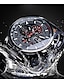 abordables Montres Mécaniques Homme-FORSINING Homme Montre Mécanique Montre Chic Habillée Grand Cadran Imperméable Double Fuseaux Horaires Date du jour Acier Inoxydable Suivre