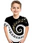 voordelige Tops-Kinderen Peuter Jongens T-shirt Korte mouw Zwart &amp; Wit Kleurenblok Geometrisch 3D Opdruk Zwart Kinderen Tops Actief Basic Kinderdag