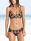cheap Bikini Sets-Women&#039;s Swimwear Bikini Normal Swimsuit Print Geometric Black Wrap Strap Bathing Suits Boho / Padded Bras / Sexy