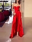 cheap Prom Dresses-Jumpsuits Prom Dresses Beautiful Back Dress Engagement Prom Floor Length Sleeveless Sweetheart Charmeuse with Sash / Ribbon 2024