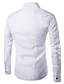 billige smokingskjorter for menn-herreskjorte ensfarget stående krage daglig basis langermet slim topper chinoiserie hvit svart rød / høst / vår fritidsskjorter