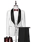 voordelige Tuxedo -pakken-lichtblauw zwart wit heren bruiloft feest feestavond Valentijnsdag smokings effen 3-delig standaard pasvorm enkele rij knopen met één knoop 2024
