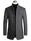 cheap Men’s Jackets &amp; Coats-Men&#039;s Trench Coat Overcoat Fall &amp; Winter Daily Long Coat Stand Collar Warm Regular Fit Basic Jacket Long Sleeve Solid Colored Wine Black Gray