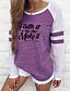 economico T-Shirt da donna-Per donna Per eventi Fede maglietta Tinta unita Manica lunga Rotonda Top Cotone Top basic Nero Viola Rosso