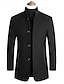 cheap Men’s Jackets &amp; Coats-Men&#039;s Trench Coat Overcoat Fall &amp; Winter Daily Long Coat Stand Collar Warm Regular Fit Basic Jacket Long Sleeve Solid Colored Wine Black Gray