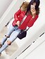 cheap Women&#039;s Puffer&amp;Parka-Women&#039;s Padded Causal Daily Regular Coat Regular Fit Jacket Long Sleeve Solid Colored Pure Color Blushing Pink Gray Red / Faux Fur / Cotton