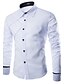 baratos Camisas masculinas de negócios-Homens Camisa Social Saia Cor Sólida Colarinho Clássico Vinho Branco Preto Cinzento Roxo Manga Longa Tamanho Grande Diário Trabalho Delgado Blusas Negócio Casual / Primavera / Outono