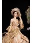 cheap Historical &amp; Vintage Costumes-Rococo Victorian 18th Century Dress Party Costume Masquerade Women&#039;s Lace Cotton Costume Golden Vintage Cosplay Party Prom Long Sleeve Floor Length Long Length Ball Gown / Hat / Petticoat / Floral