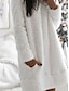 halpa Neulemekot-naisten villapaita mekko talvimekko minimekko musta valkoinen pinkki pitkähihainen puhdas väri syksy talvi syksy pyöreä kaula kuuma syksy mekko 2022 s m l xl