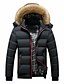 cheap Men&#039;s Outerwear-Men&#039;s Padded Long Coat Loose Jacket Solid Colored Blue Black Red