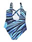 cheap One-piece swimsuits-Women&#039;s Swimwear One Piece Monokini Bathing Suits Plus Size Swimsuit Tummy Control High Waist for Big Busts Rainbow Black Purple Brown Strap Bathing Suits Sports High-Waisted / New / Padded Bras