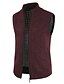 cheap Sweater Vests-Men&#039;s Sweater Vest Knit Vintage Style Retro Solid Colored Stand Collar Vintage Style Sweaters Daily Clothing Apparel Fall Spring Blue Wine M L XL