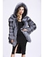 billige Pelse og læder til kvinder-Dame Vinter Faux Fur Coat Normal Ensfarvet Fest Basale Grå S M L XL