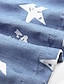 voordelige Denim jurken-dames denim overhemd jurk knielange jurk blauw korte mouw ster knop voorkant print zomer overhemdkraag casual 2023 m l xl xxl 3xl