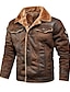 cheap Men&#039;s Jackets &amp; Coats-Men&#039;s Jacket Suede Jacket Regular Winter Solid Colored Jackets Embroidered Casual Daily Black Khaki Brown