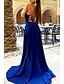 cheap Evening Dresses-Sheath / Column Beautiful Back Sexy Party Wear Formal Evening Dress Halter Neck Sleeveless Sweep / Brush Train Sequined with Sequin Split 2021