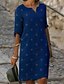 preiswerte Bedruckte Kleider-Damen Chiffon-Kleid Midikleid Staubiges Blau Purpur Braun Halbe Ärmel Punkt Bedruckt Sommer Frühling Rundhalsausschnitt Sexy 2023 S M L XL XXL 3XL