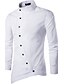 cheap Men&#039;s Tuxedo Shirts-Men&#039;s Shirt Solid Colored Standing Collar Daily Basic Long Sleeve Slim Tops Chinoiserie White Black Red / Fall / Spring Casual Shirts