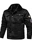 cheap Men’s Furs &amp; Leathers-Men&#039;s Jacket Suede Jacket Biker Jacket Winter Regular Solid Colored Jackets Embroidered Casual Daily Khaki Brown Black