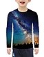 cheap Tops-Kids Boys&#039; T shirt Blouse Long Sleeve Galaxy 3D Print Blue Children Tops Summer Active Basic Christmas