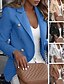 cheap Women&#039;s Blazer&amp;Suits-Women&#039;s Blazer Solid Colored Classic Elegant &amp; Luxurious Long Sleeve Coat Fall Spring Street Double Breasted Regular Jacket Blue / Daily