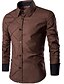 abordables Chemises habillées pour hommes-Chemise Homme Couleur Pleine Col Classique Manches Longues Vin Blanche Noir Gris Violet Grande Taille du quotidien Travail Mince Polyester Entreprise Casual / Printemps / Automne