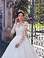 baratos Vestidos de Casamento-Noivado Formal Vestidos de noiva De Baile Ilusão Decote Manga Longa Cauda Corte Renda Vestidos de noiva Com Renda Apliques 2024