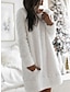 halpa Neulemekot-naisten villapaita mekko talvimekko minimekko musta valkoinen pinkki pitkähihainen puhdas väri syksy talvi syksy pyöreä kaula kuuma syksy mekko 2022 s m l xl