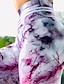 cheap Yoga Leggings &amp; Tights-Women&#039;s High Waist Yoga Pants Scrunch Butt Ruched Butt Lifting Tights Leggings Bottoms Tummy Control Butt Lift 4 Way Stretch Tie Dye White Pink Blue Fitness Gym Workout Running