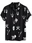 cheap Men&#039;s Shirts-Men&#039;s Shirt Other Prints Graphic Skull Short Sleeve Halloween Tops Vintage Black