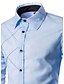 baratos Camisas masculinas de negócios-Homens Camisa Social Saia Cor Sólida Colarinho Clássico Vinho Branco Preto Cinzento Roxo Manga Longa Tamanho Grande Diário Trabalho Delgado Blusas Negócio Casual / Primavera / Outono