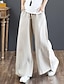 cheap Women&#039;s Pants-Women&#039;s Culottes Wide Leg Chinos Slacks Pants Trousers Cotton Green Black Orange Mid Waist Vintage Chinese Style Daily Weekend Micro-elastic Full Length Lightweight Solid Colored S M L XL XXL