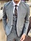 cheap Suits-Dark Grey Black Men&#039;s Fall Suits 3 Piece Mandarin Collar Solid Colored Tailored Fit Single Breasted One-button 2024