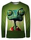 abordables T-shirt 3D homme-T shirt Tee Chemise Homme 3D effet Graphic Animal Col Rond Manches Longues du quotidien Sortie Standard Rayonne Polyester basique Elégant