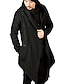 cheap Men’s Jackets &amp; Coats-men&#039;s long trench hooded cardigan coat irregular hem open front jackets windbreaker overcoat (m, black)