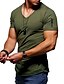 cheap Men&#039;s Tees &amp; Tank Tops-Men&#039;s Tee T shirt Tee Solid Color V Neck Daily Short Sleeve Zipper Tops Basic Muscle Light Pink Navy Wine Red / Moisture Wicking / Breathable / Wet and Dry Cleaning